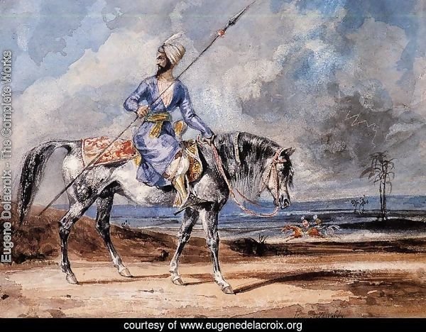 A Turkish Man on a Grey Horse