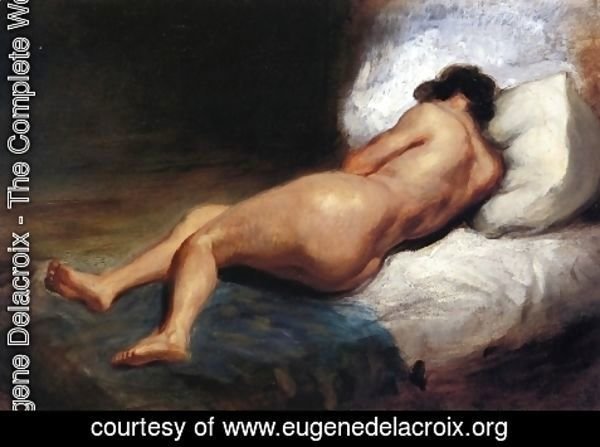 Eugene Delacroix - Study of a Reclining Nude