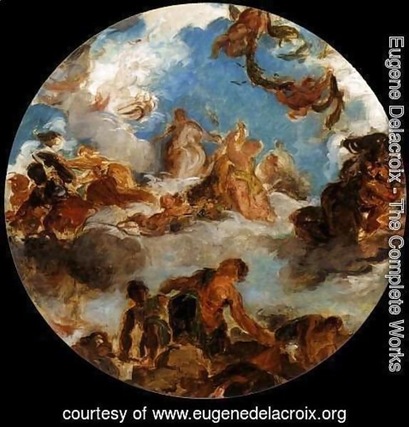 Eugene Delacroix - Sketch for Peace Descends to Earth