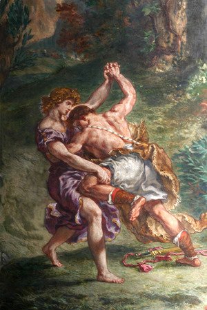 Eugene Delacroix - Jacob fights with a man of the sky