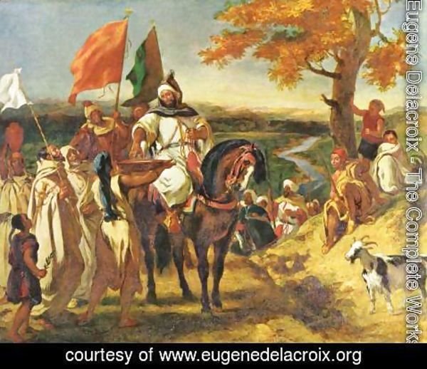 Eugene Delacroix - Moroccan sheikh visits his trunk