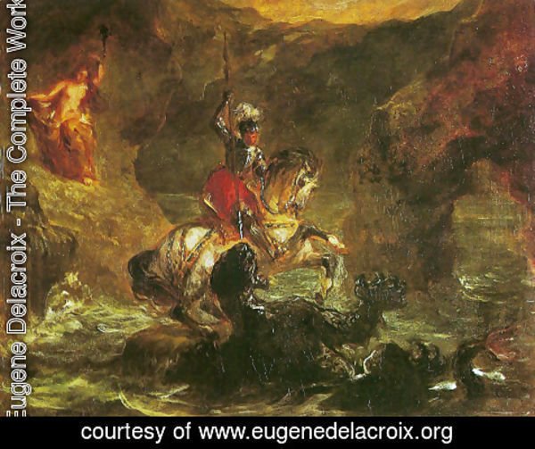 Eugene Delacroix - St George killing the dragon