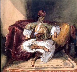 Eugene Delacroix - Seated Turk Smoking