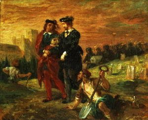 Eugene Delacroix - Hamlet and Horatio in the Cemetery 1859