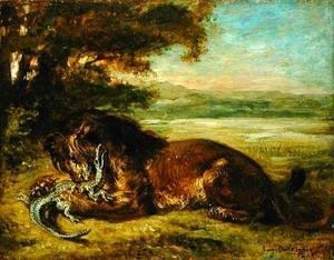 Eugene Delacroix - Lion and Alligator 1863