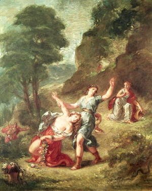 Eugene Delacroix - Orpheus and Eurydice Spring from a series of the Four Seasons 1862