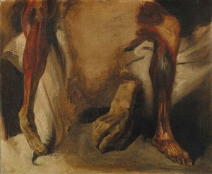 Eugene Delacroix - A severed Hand and two corchs of a Leg