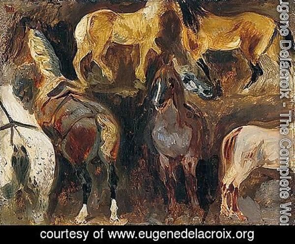 Eugene Delacroix - Etude De Chevaux 2