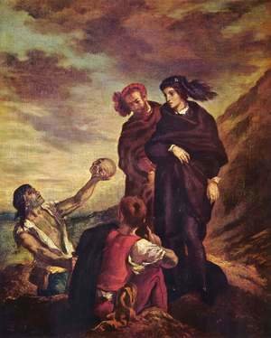 Eugene Delacroix - Hamlet and Horatio in the cemetery