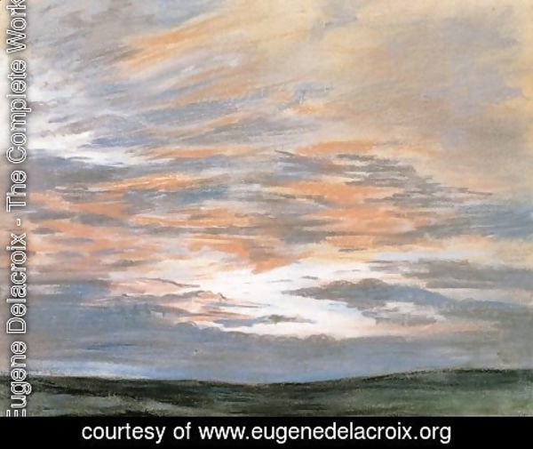 Eugene Delacroix - Study of the Sky at Sunset