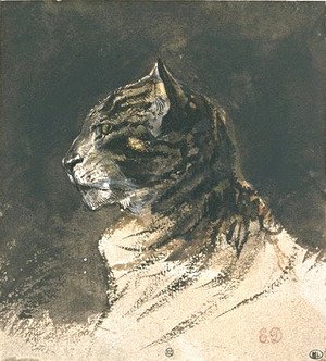 Eugene Delacroix - Cat head