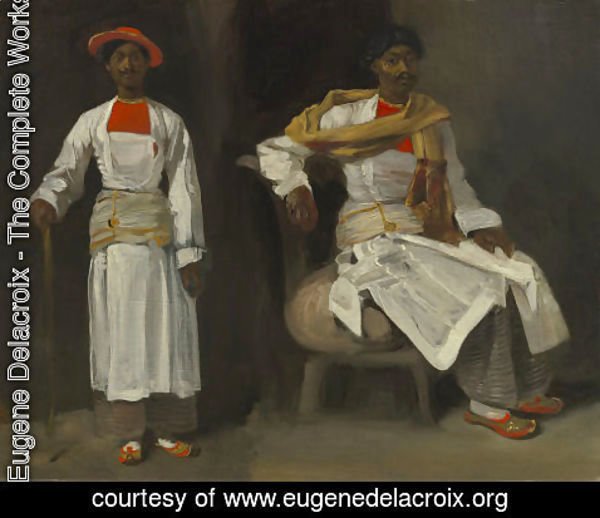 Eugene Delacroix - Two Views of an Indian from Calcutta, Seated and Standing