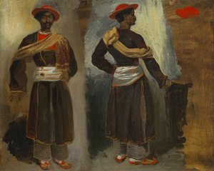 Eugene Delacroix - Two Views of a Standing Indian from Calcutta