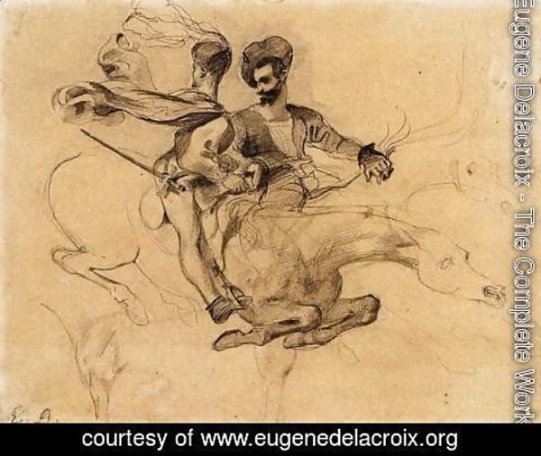 Eugene Delacroix - Illustration for Goethe's Faust 1825-27