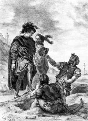 Eugene Delacroix - Hamlet and Horatio in the Graveyard 1843