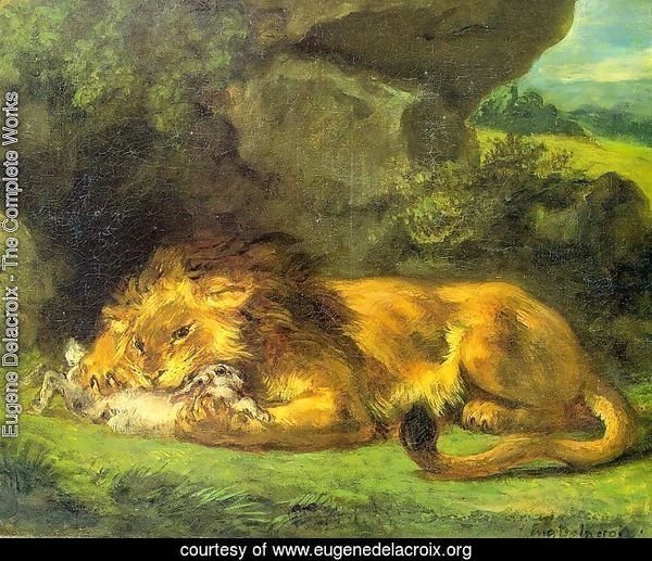 Lion with a Rabbit