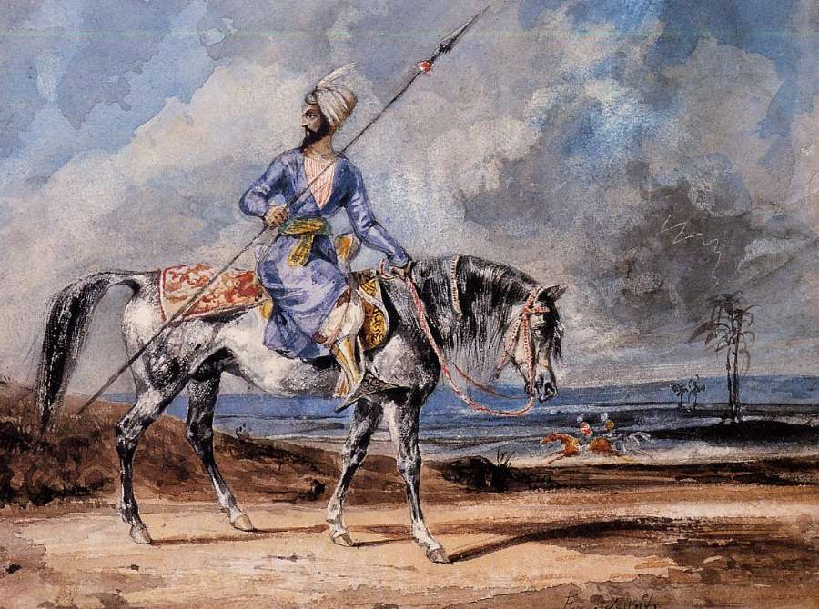 A Turkish Man on a Grey Horse by EUGÈNE DELACROIX