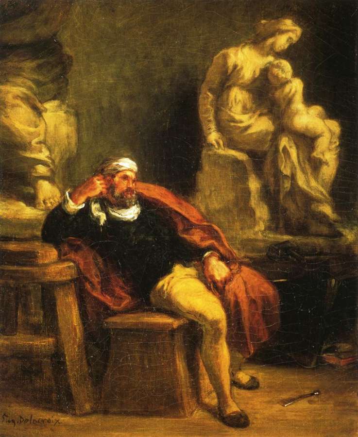 Michelangelo in His Studio by EUGÈNE DELACROIX