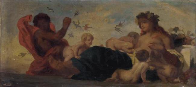 Etude pour la frise de 'Agriculture' pour le Salon du Roi by EUGÈNE DELACROIX