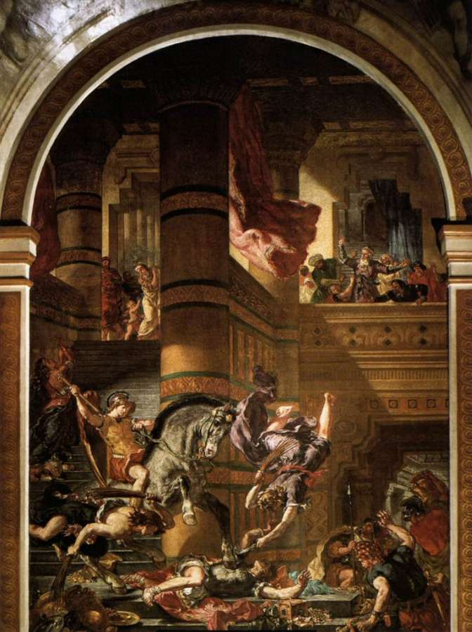 Heliodoros Driven from the Temple by EUGÈNE DELACROIX