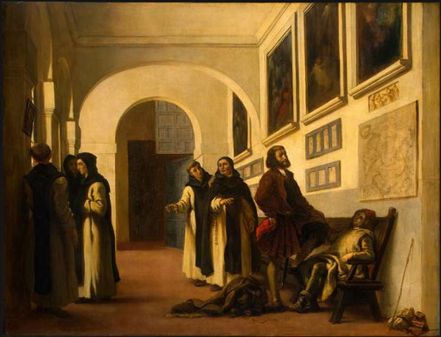 Columbus and His Son at La Rábida by EUGÈNE DELACROIX