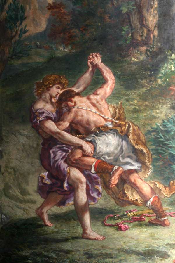 Jacob fights with a man of the sky by EUGÈNE DELACROIX