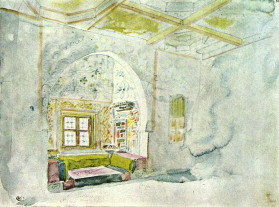 Niche area in the palace of the Sultans of Meknes by EUGÈNE DELACROIX
