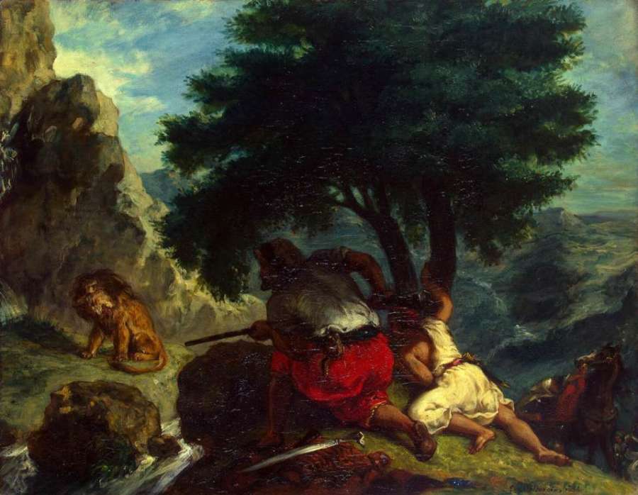 The Lion Hunt in Marocco by EUGÈNE DELACROIX