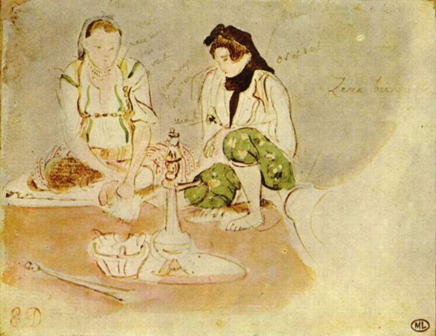 Women of Algier (study) by Eugene Delacroix