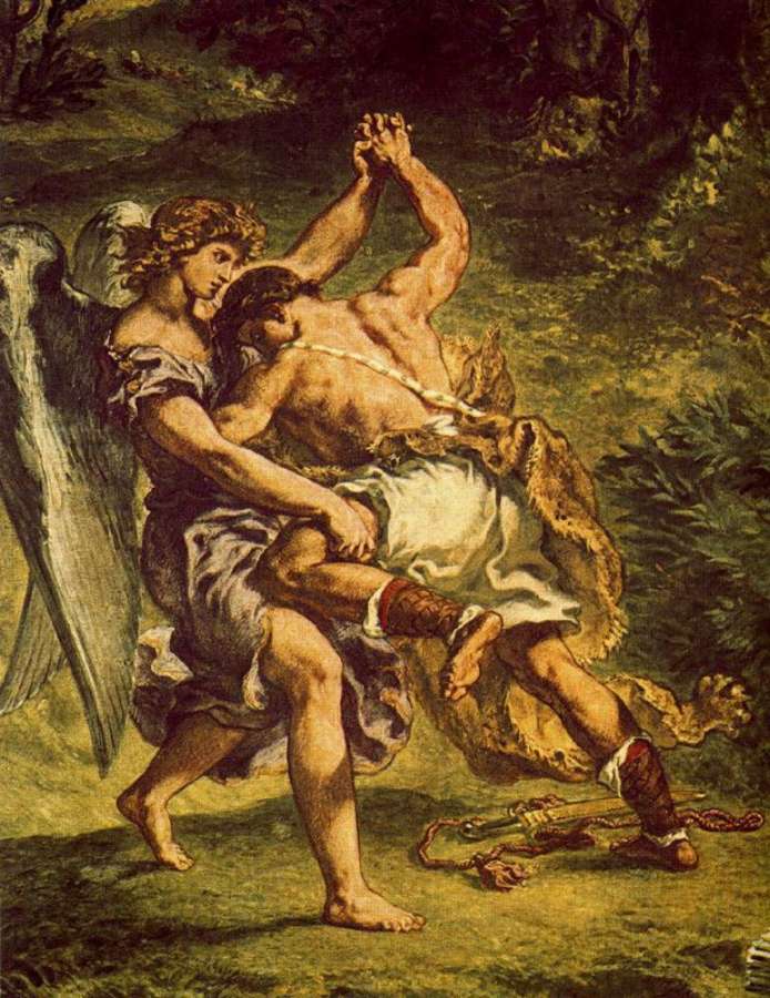 Jakob's fight with the angel (detail3) by EUGÈNE DELACROIX