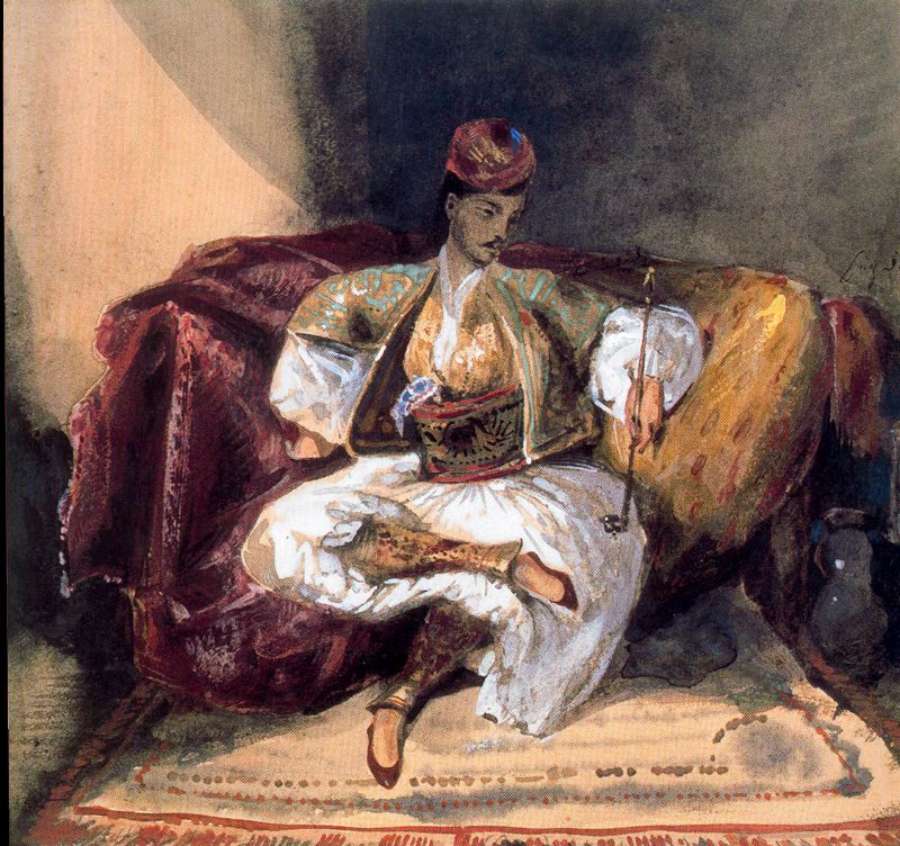 Seated Turk Smoking by EUGÈNE DELACROIX