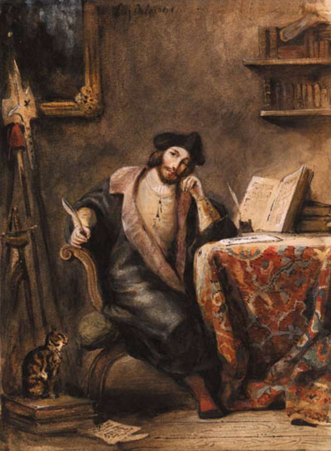 Faust dans son cabinet by EUGÈNE DELACROIX