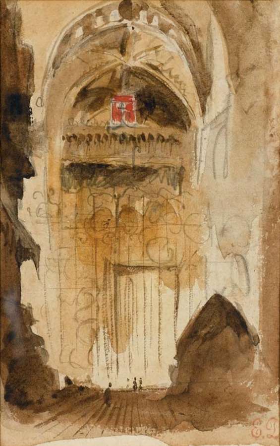 Interieur d'eglise andalouse by EUGÈNE DELACROIX
