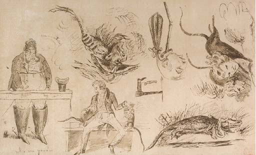 Political caricatures by EUGÈNE DELACROIX