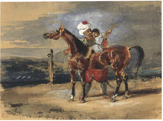 The Riding Lesson by EUGÈNE DELACROIX