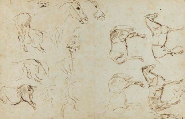 Etude De Chevaux by EUGÈNE DELACROIX