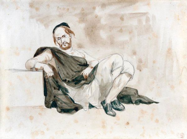 Marocain Assis by EUGÈNE DELACROIX
