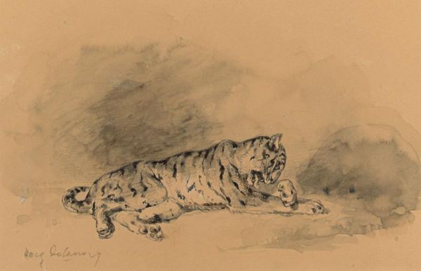 Study Of A Tiger by EUGÈNE DELACROIX
