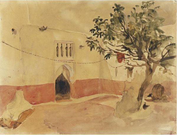 Moroccan Courtyard by EUGÈNE DELACROIX