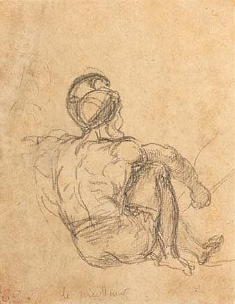 Soldat Se Reposant by EUGÈNE DELACROIX
