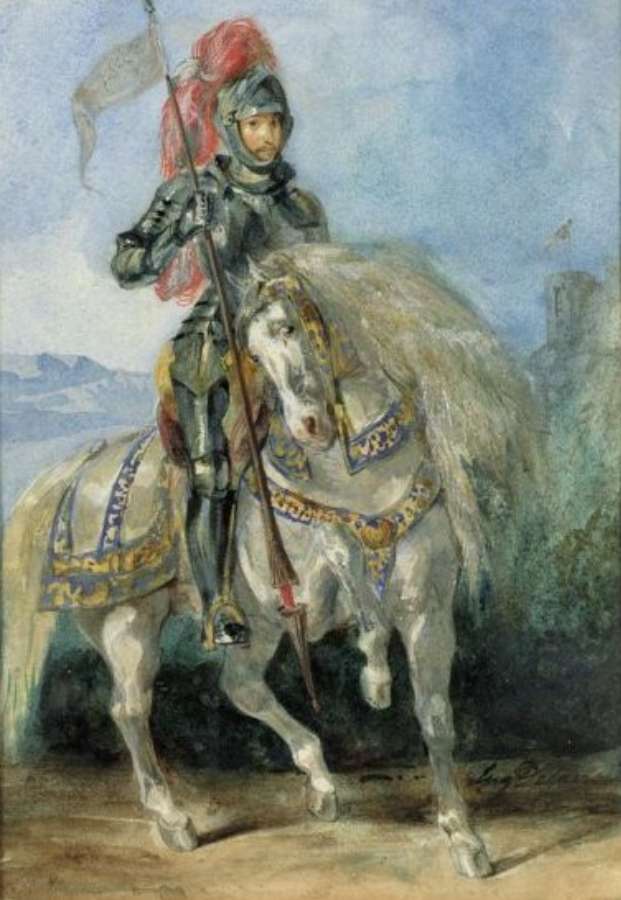 Chevalier En Armure 2 by EUGÈNE DELACROIX