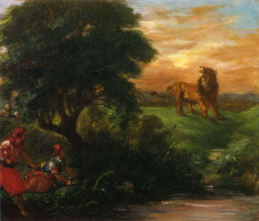 The Lion Hunt by EUGÈNE DELACROIX