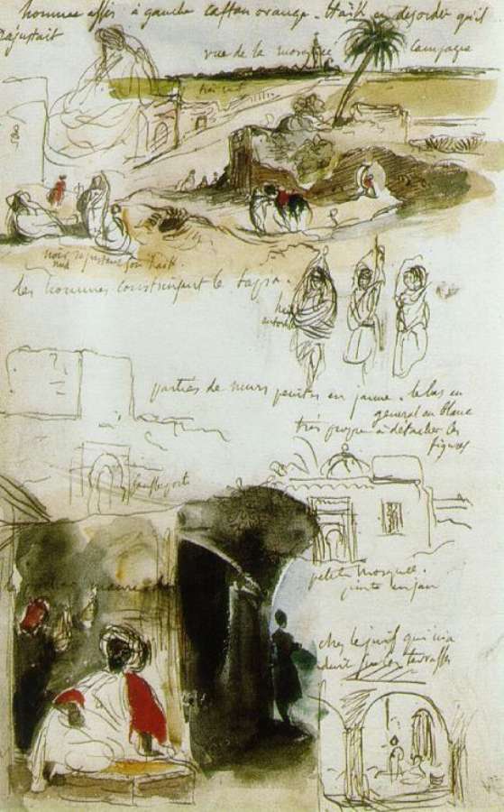 Page from the Moroccan Notebook by EUGÈNE DELACROIX