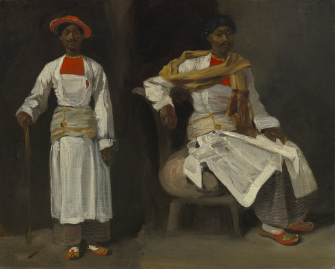 Two Views of an Indian from Calcutta, Seated and Standing by EUGÈNE DELACROIX