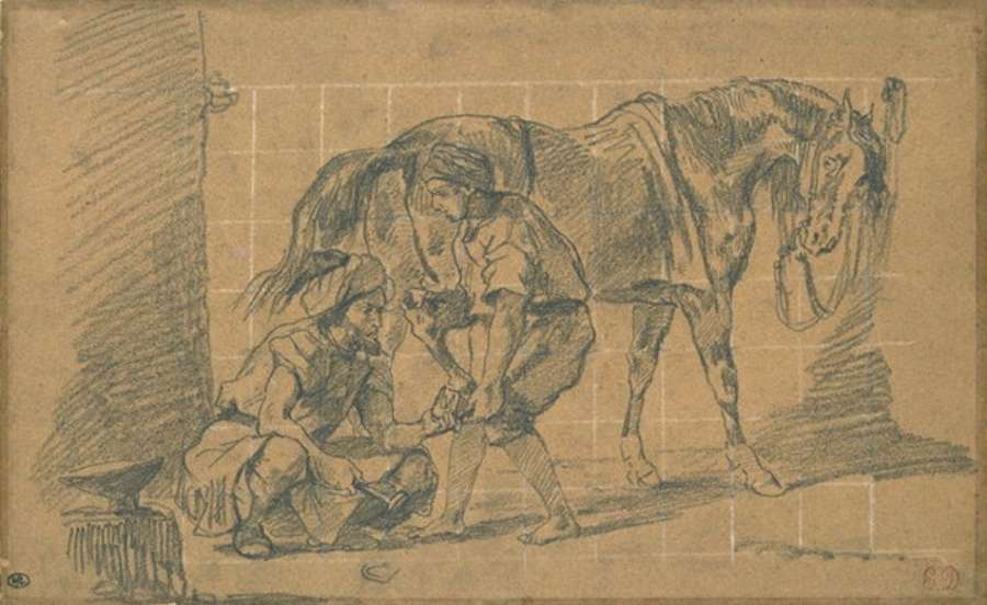 A blacksmith 2 by EUGÈNE DELACROIX