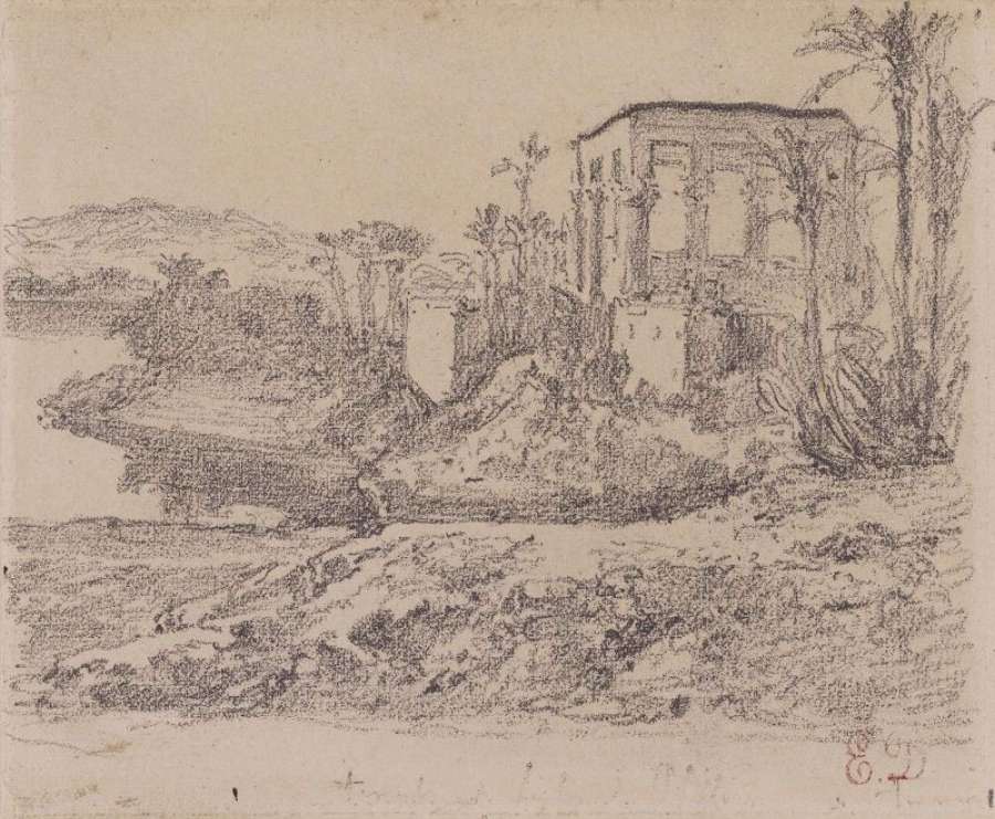 Kiosk of Trajan at Philae by EUGÈNE DELACROIX