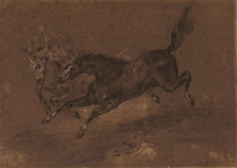 Horses running by EUGÈNE DELACROIX