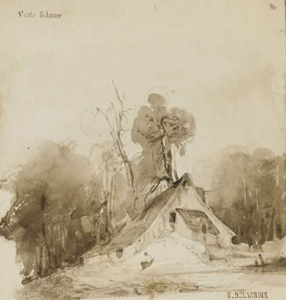 The Cottage in the grove by EUGÈNE DELACROIX