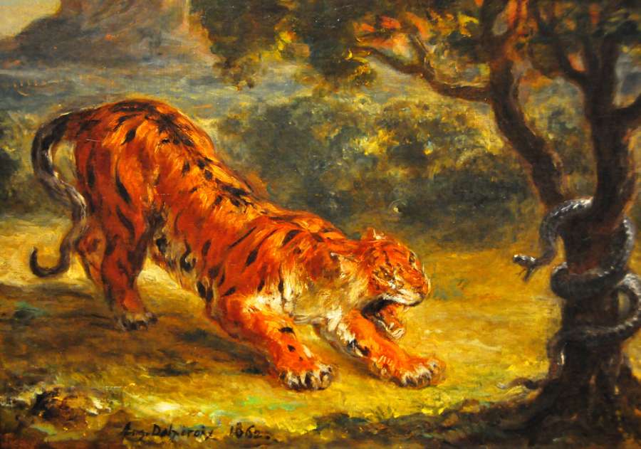 Tiger and Snake by EUGÈNE DELACROIX