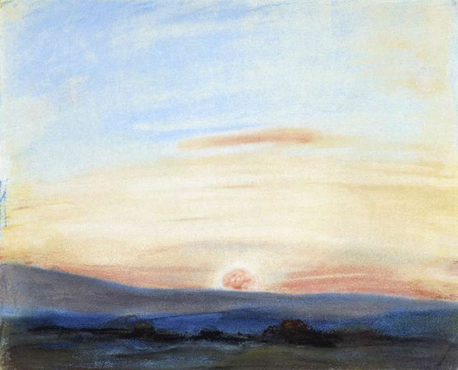 Study of Sky- Setting Sun c. 1849 by EUGÈNE DELACROIX